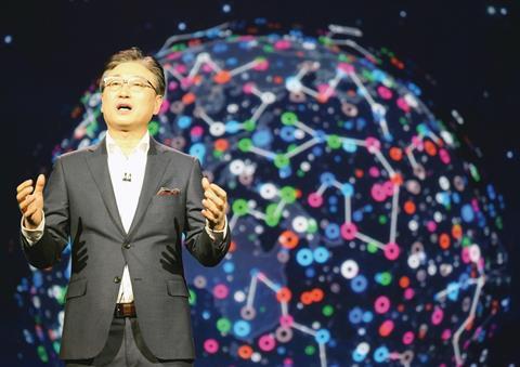 Samsung boss BK Yoon delivers the keynote address at this year’s CES in Las Vegas