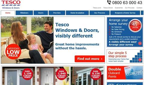 Supermarket giant Tesco has begun selling double glazing
