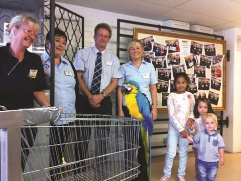The retailer’s Churchstoke store pet, Sam the parrot, was  stolen during a break-in