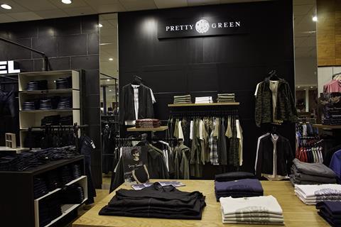 Pretty Green's concession in a House of Fraser store 