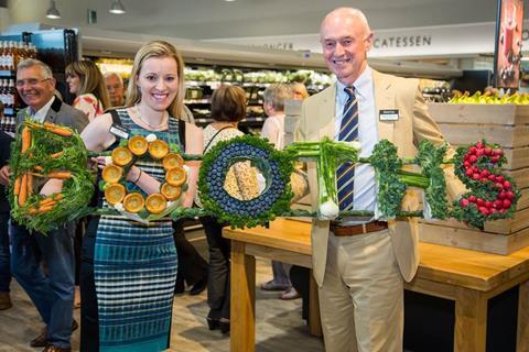 Booths marked the opening of its new store in Burscough, Lancashire, with a sculpture made out of 30kg of fruit and vegetables.