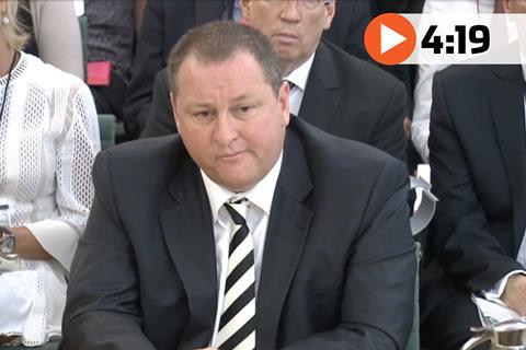 Sport Direct’s boss Mike Ashley made a dramatic appearance in front of a panel of MPs