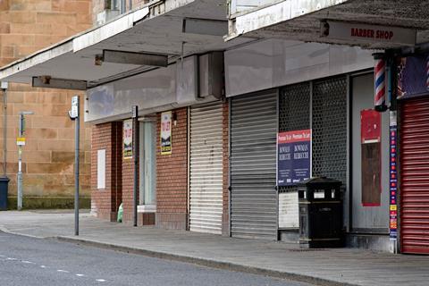 Closed stores on Glasgow street
