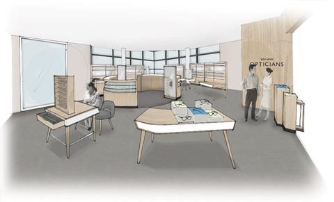 Graphic illustration of the new John Lewis opticians format