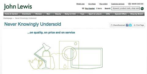 John Lewis has extended its Never Knowingly Undersold promise to online