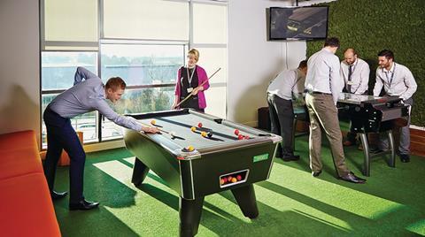 All the AO Park's meeting rooms have a theme, including a party room complete with disco ball.