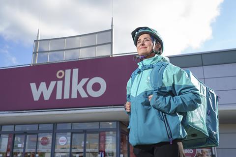 Deliveroo rider outside Wilko
