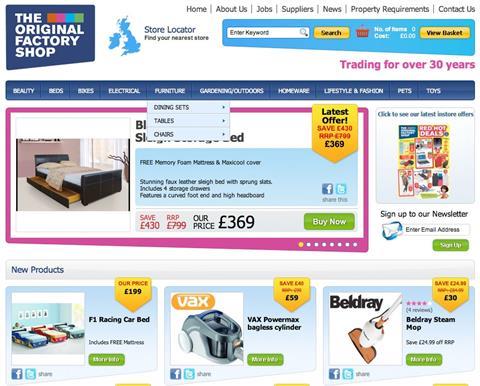 Original Factory Shop’s transactional website is the retailer’s biggest store