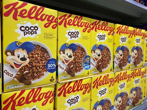 Kellogg's Coco Pops on shelf in supermarket