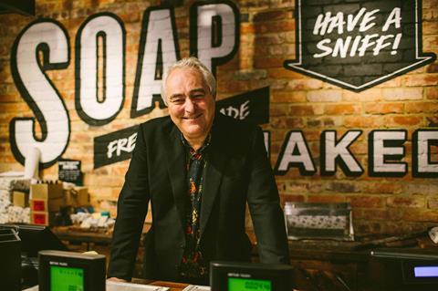 Mark Constantine, Lush founder, in a Lush store