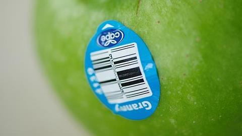 GS1 DataBar on Granny Smith16xp