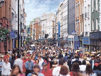 Irish shoppers, such as these on Grafton Street, face an unwelcome VAT rise