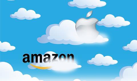 Though much smaller than Apple, Amazon is making incursions into its air space