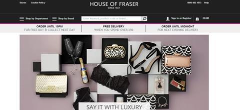 House of Fraser has designed its new website with touch screens in mind