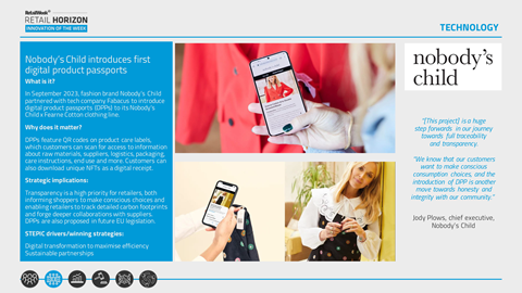 Innovation of the Week – Nobody's Child introduces first digital product passports