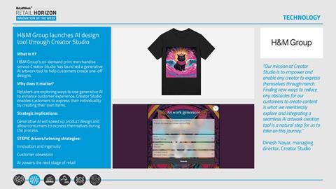 Innovation of the Week H M launches AI design tool for customers