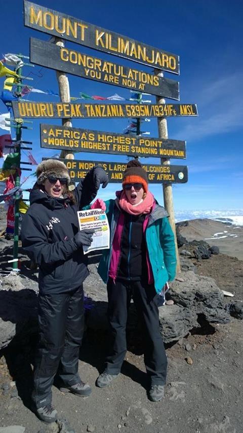 The team reached Uhuru Peak, the highest point in Africa, last Friday at 9am.