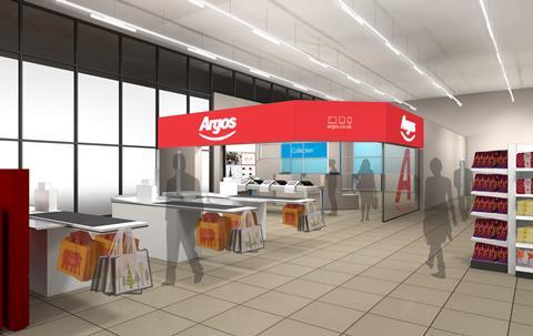 A mock up of an Argos store in a Sainsbury's concession