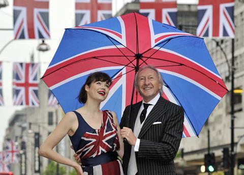 British Fashion Council chairman Harold Tillman and Jasmine Guinness get the Jubilee celebrations started in London’s West End