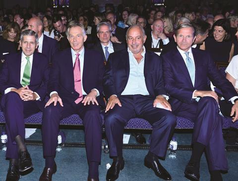 Lord Stuart Rose, Tony Blair, Sir Philip Green and Marc Bolland at the Fashion Retail Academy event