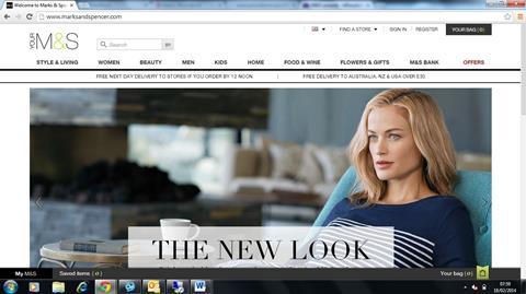 Marks and Spencer new website