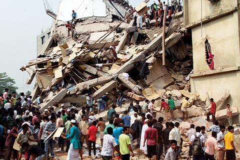 Disaster: more than 400 lives were lost in the Rana Plaza collapse. The factory was being used by Primark and Mango