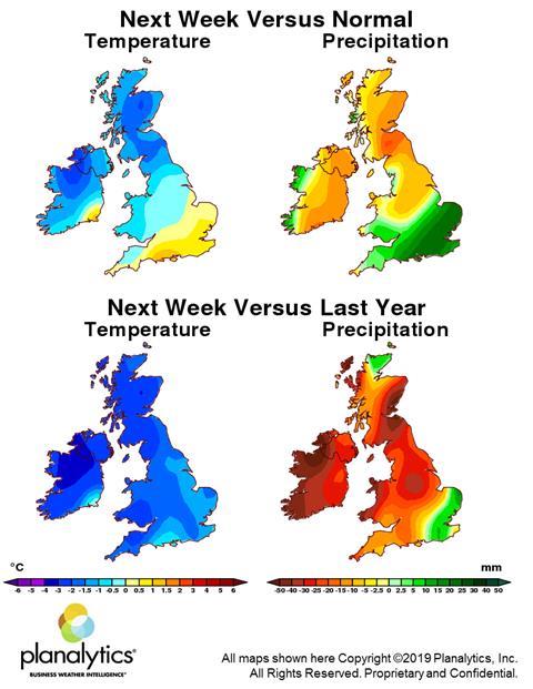 Weather maps 9 December 2019