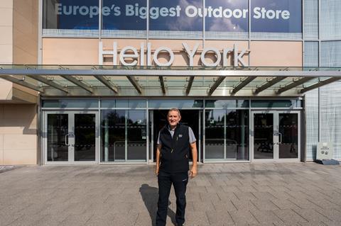 Lee Bagnell outside a Go Outdoors store in York