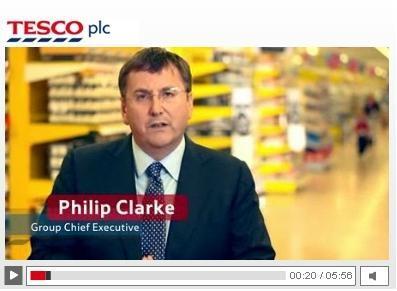 Tesco group chief executive Phil Clarke is continuing his policy of openness with a new video explaining his strategy on the grocer’s website.