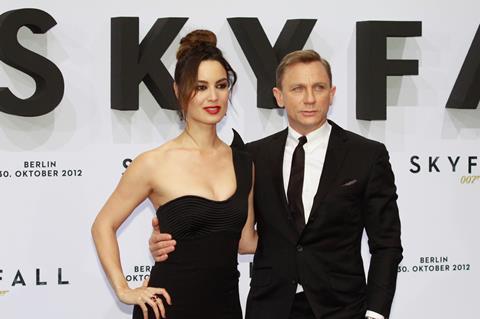 Berenice Marlohe and Daniel Craig at the premiere of James Bond film Skyfall