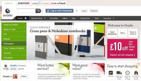 Ocado is allowing shoppers use their Facebook profiles to shop the retailer’s site