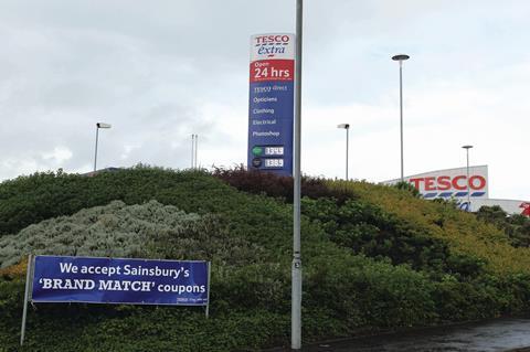 Tesco is going head to head with Sainsbury’s on its price matching vouchers