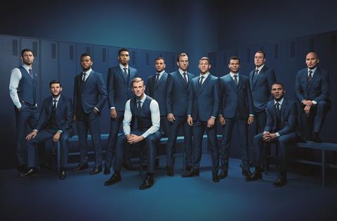 England Football Team Memebers in the Official M S England Football Team Suit