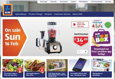 Aldi serves the desktop site when browsing on a mobile