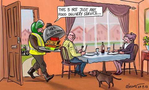 Blower's retail cartoon: M&S' one-hour food delivery | Cartoon | Retail Week Blower's retail cartoon: M&S' one-hour food delivery | Cartoon | Retail Week
