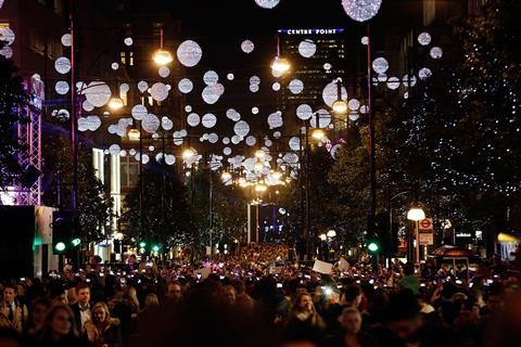 Thousands turned out to see the Oxford Street lights switched on