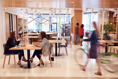 Modern office lobby area