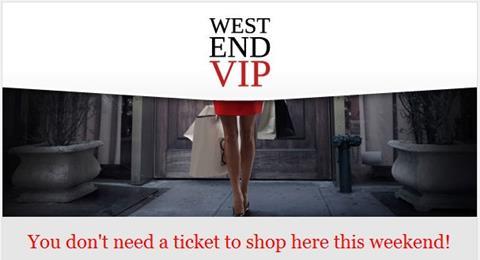 West End VIP email campaign