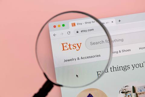 Etsy-website-under-magnifying-glass