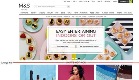 M&S.com homepage