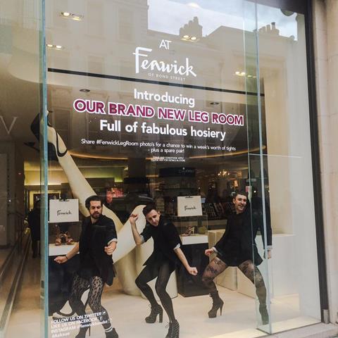 A male dance trio marked the opening of the new hosiery department at Fenwicks Bond Street store