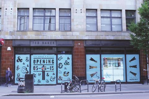 Ted Baker will unveil its new & Moore fascia in East London on Friday
