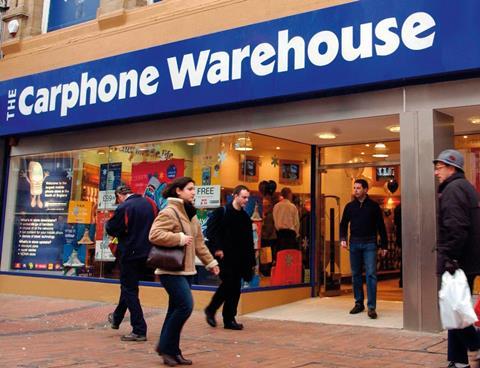 Carphone Warehouse was a big faller as its shops were targeted by looters