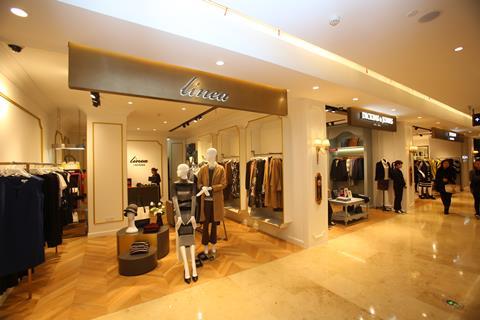 The store interior of House of Fraser's first store in China