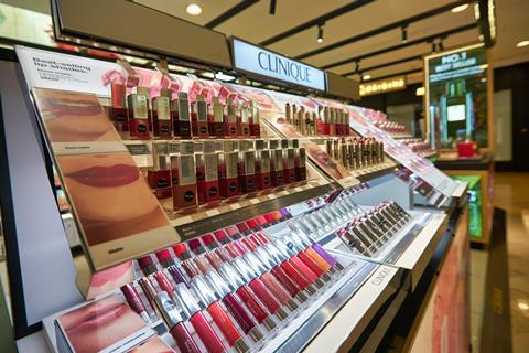 Clinique in-store lipstick display