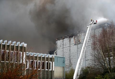 Ocado Andover fire credit PA