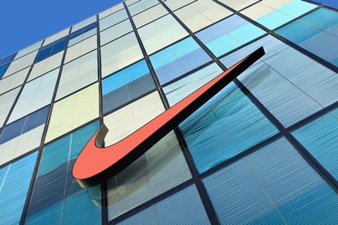 Nike logo on side of head office building