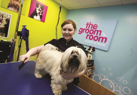 The retailer launched more in-store Groom Rooms in the year to March