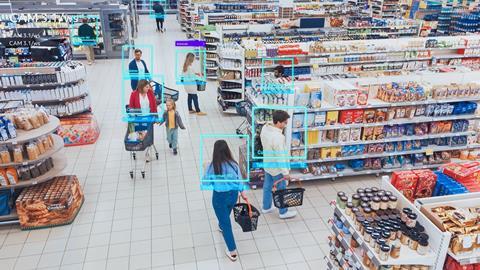 Customers on CCTV footage