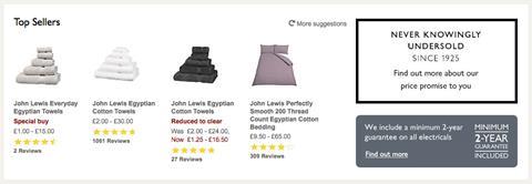 John lewis top sellers